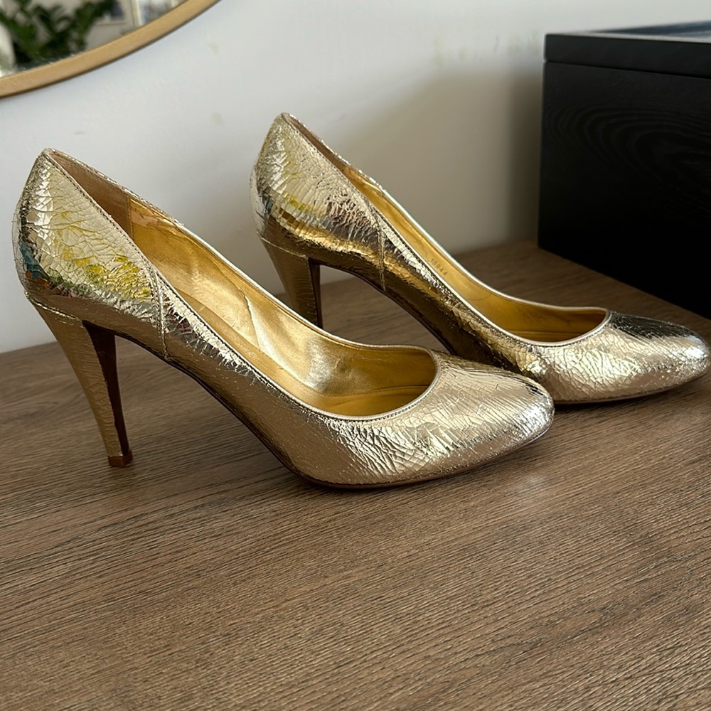 Crackled Gold J.Crew Heels size 9